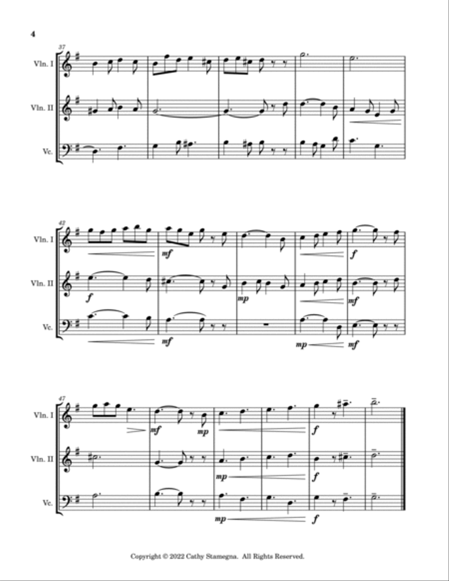I’ll Take You Home Again, Kathleen (String Trio: Two Violins, Violoncello) String Trio scores gallery preview page 5