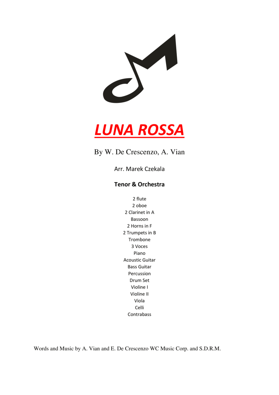 Luna Rossa Full Orchestra scores gallery preview page 1