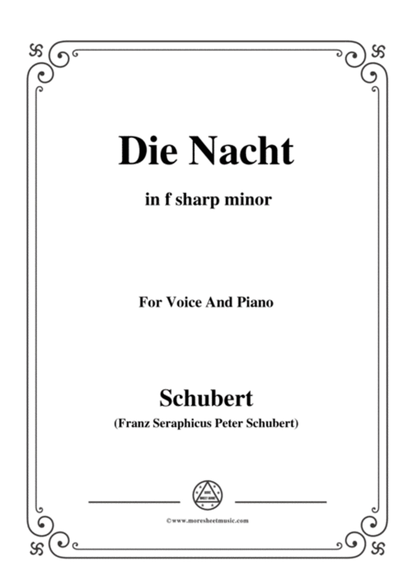 Schubert-Die Nacht,in f sharp minor,D.534,for Voice and Piano image number null