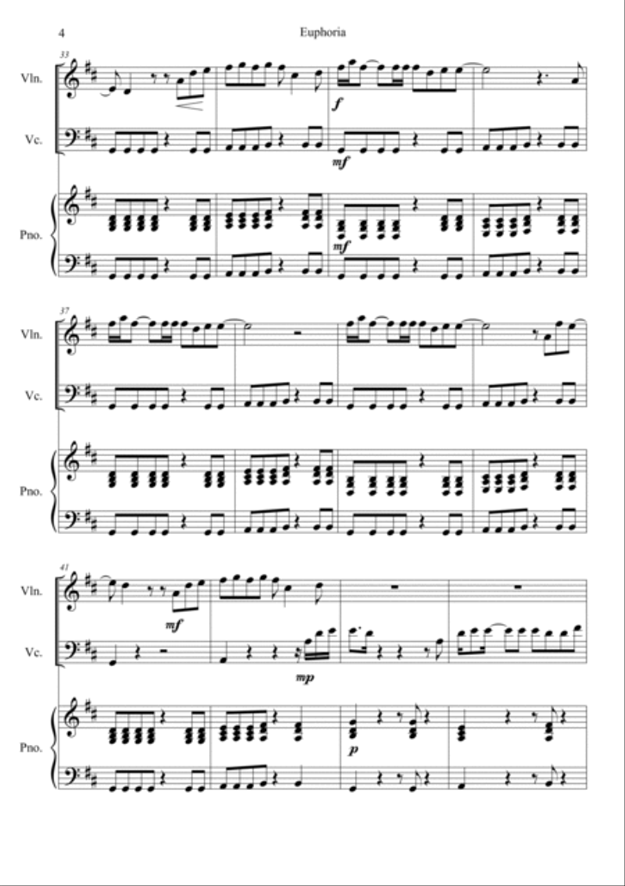 Euphoria Euphoria Piano Trio scores gallery preview page 4