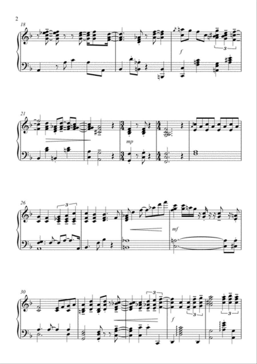 Amazing Grace Piano Solo scores gallery preview page 2