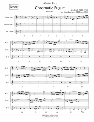 Chromatic Fugue BWV 903 (Clarinet Trio)