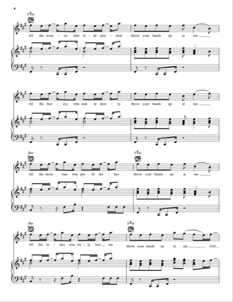 Independent Women Part I Independent Women Part I Piano, Vocal, Guitar scores gallery preview page 4