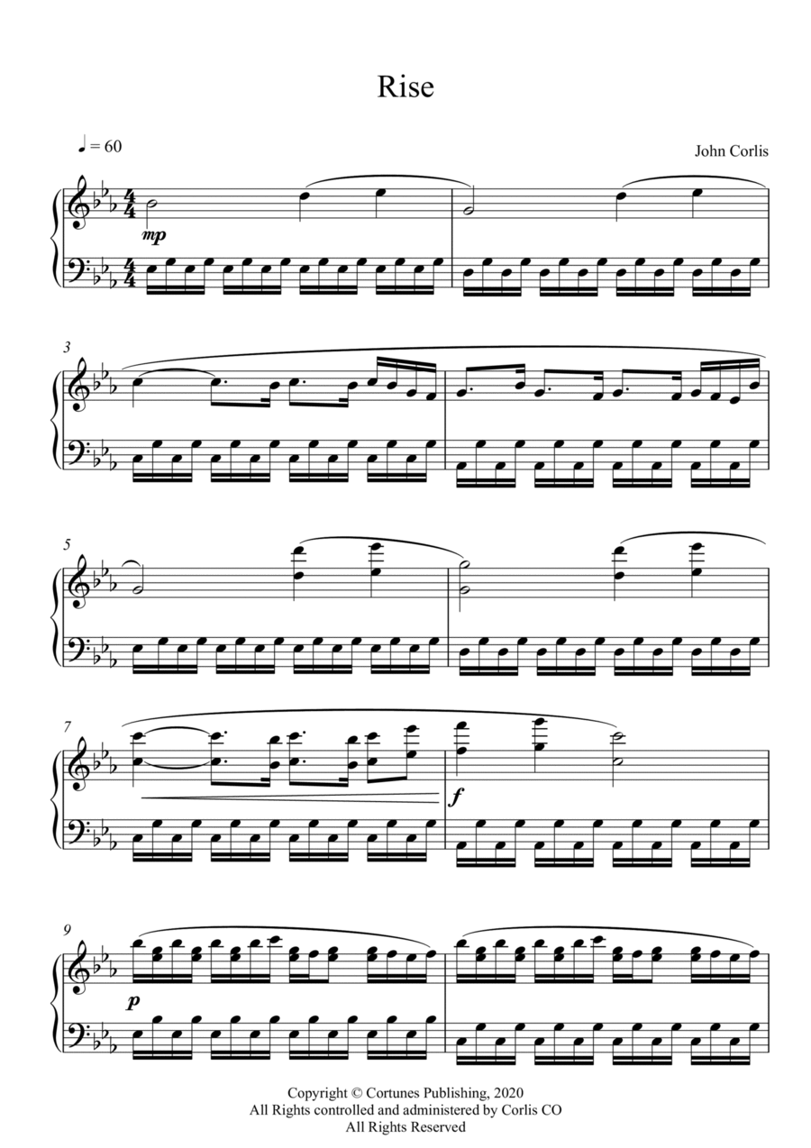 Rise Piano Solo scores gallery preview page 1