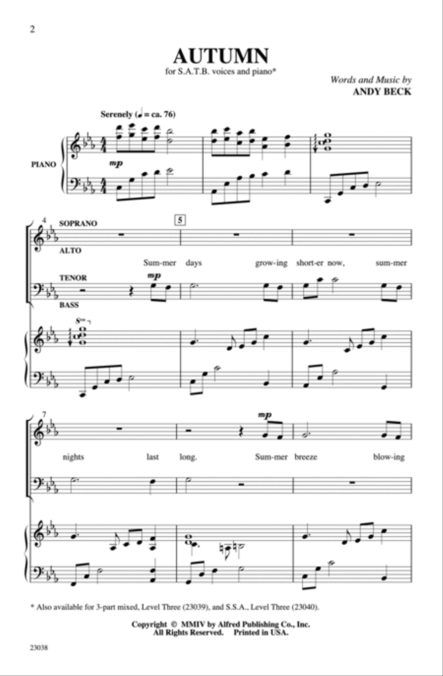 Autumn 4-Part scores gallery preview page 2