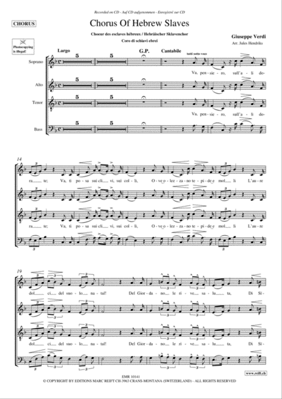 Chorus Of Hebrew Slaves Chorus Of Hebrew Slaves 4-Part scores gallery preview page 4
