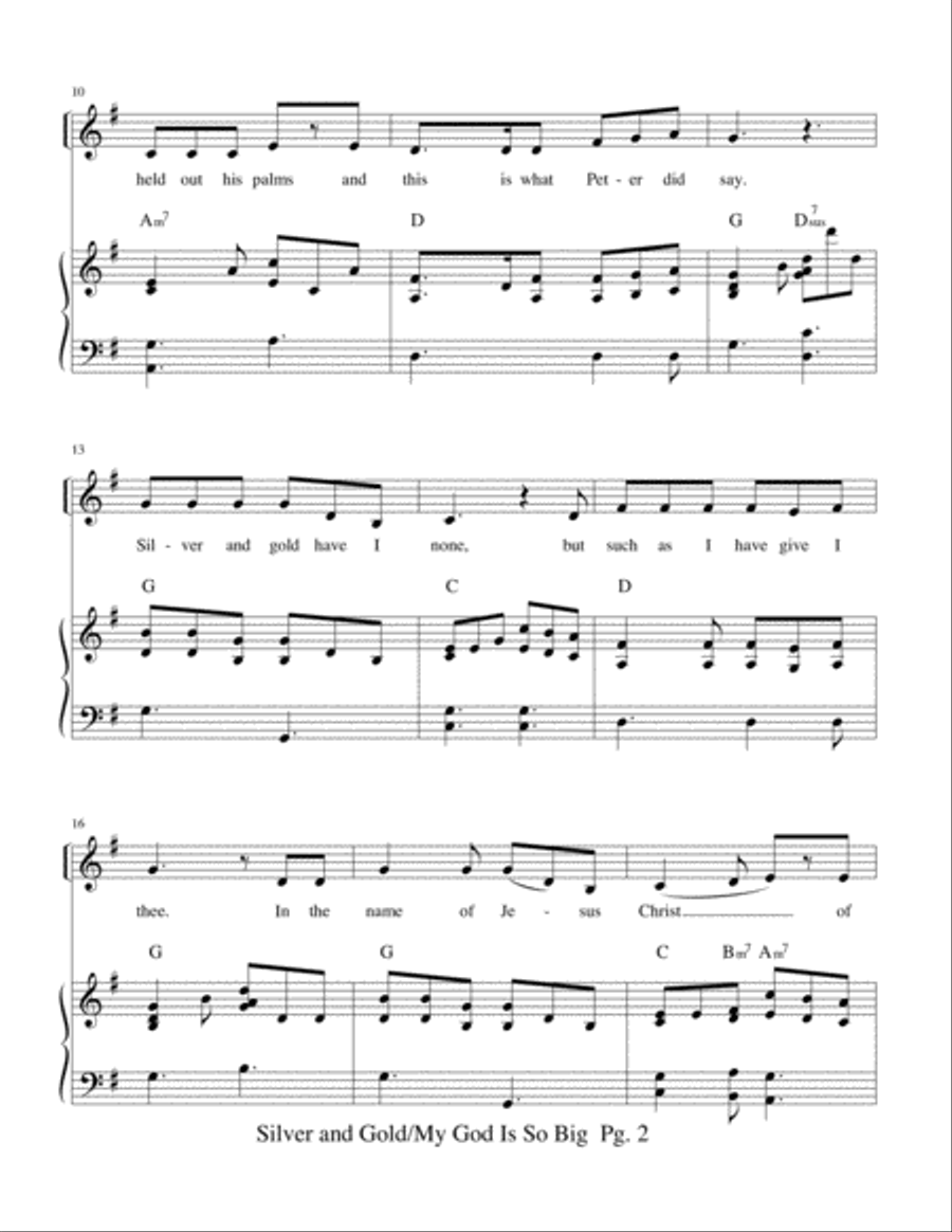 Silver and Gold Have I None, My God Is So Big Voice scores gallery preview page 2