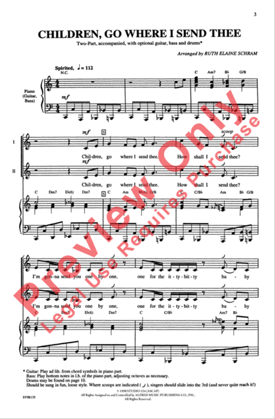 Children, Go Where I Send Thee 2-Part scores gallery preview page 2