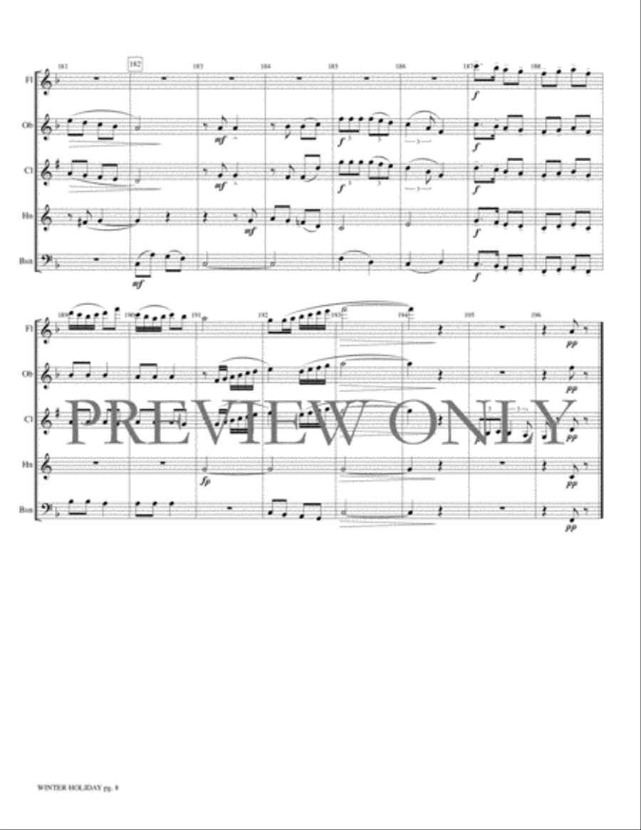 Winter Holiday Woodwind Quintet scores gallery preview page 9