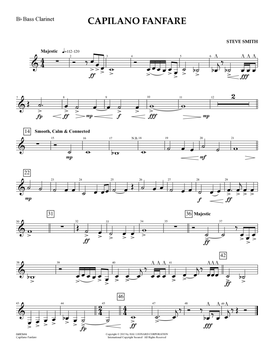 Capilano Fanfare (Digital Only) - Bb Bass Clarinet Concert Band scores gallery preview page 1