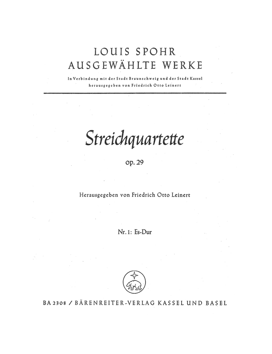 Streichquartett Es-Dur, op. 29/1 String Quartet scores gallery preview page 1
