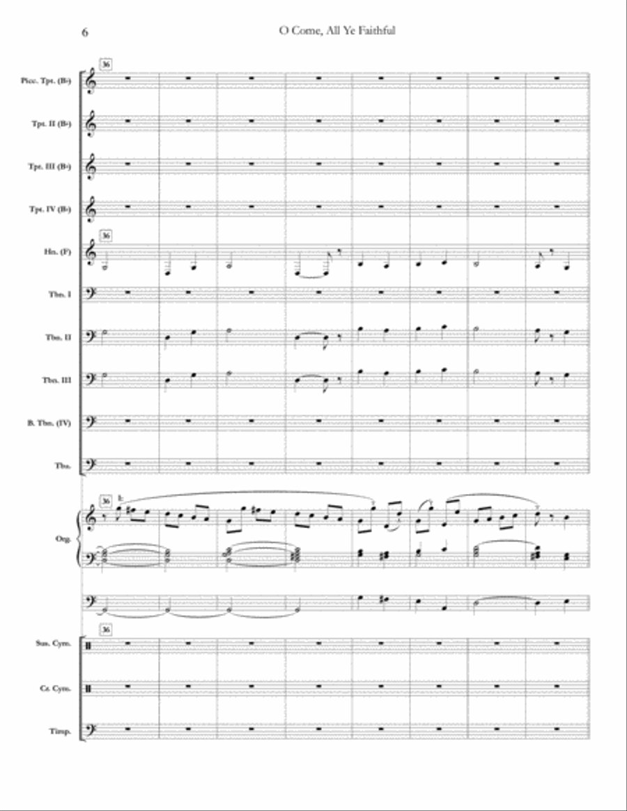O Come, All Ye Faithful [London Brass] (full score & set of parts) Small Ensemble scores gallery preview page 6