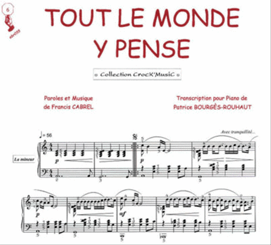 Tout le monde y pense (Collection CrocK'MusiC) Piano Solo scores gallery preview page 1