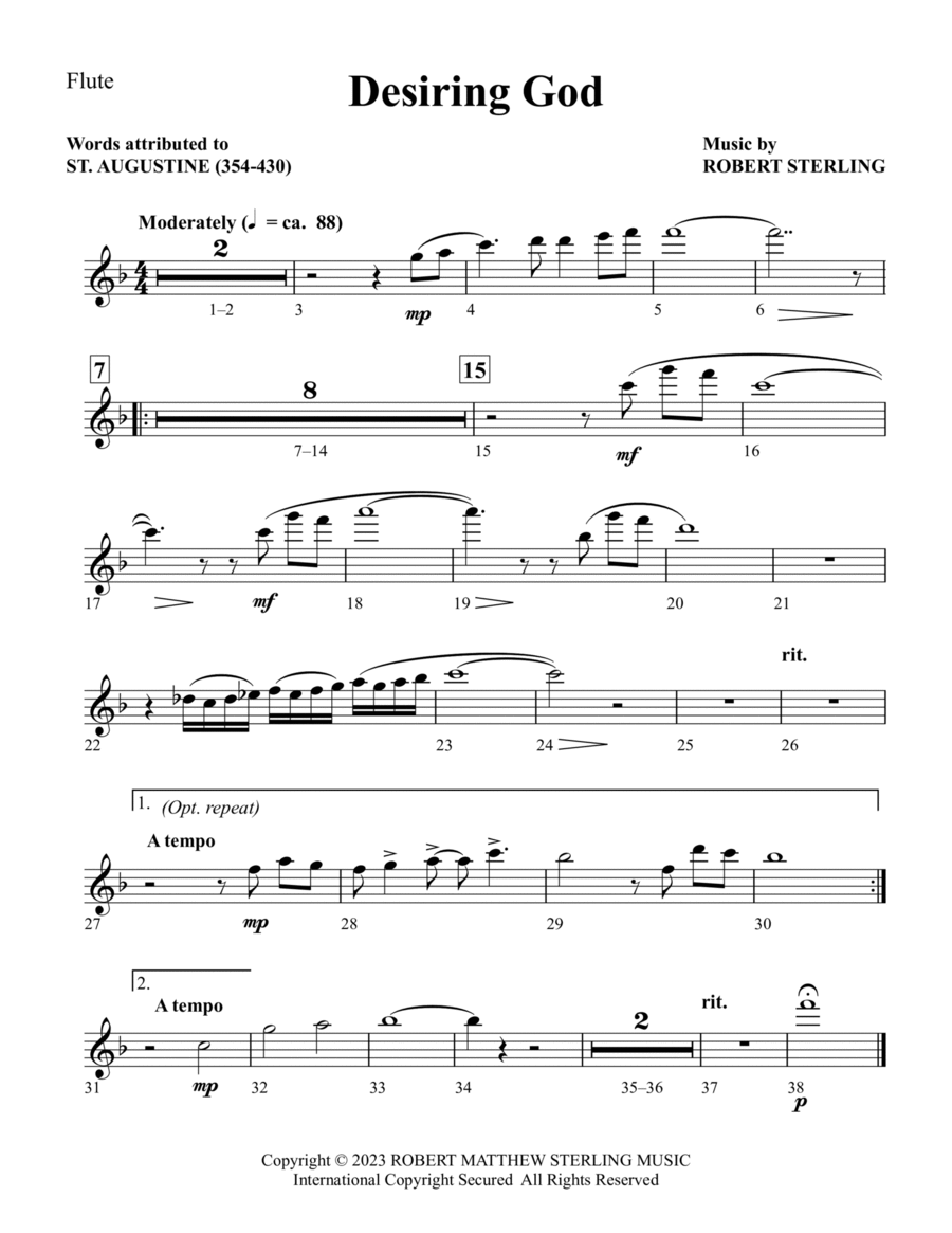 Desiring God (A Seeker's Blessing) - Flute Choir scores gallery preview page 1