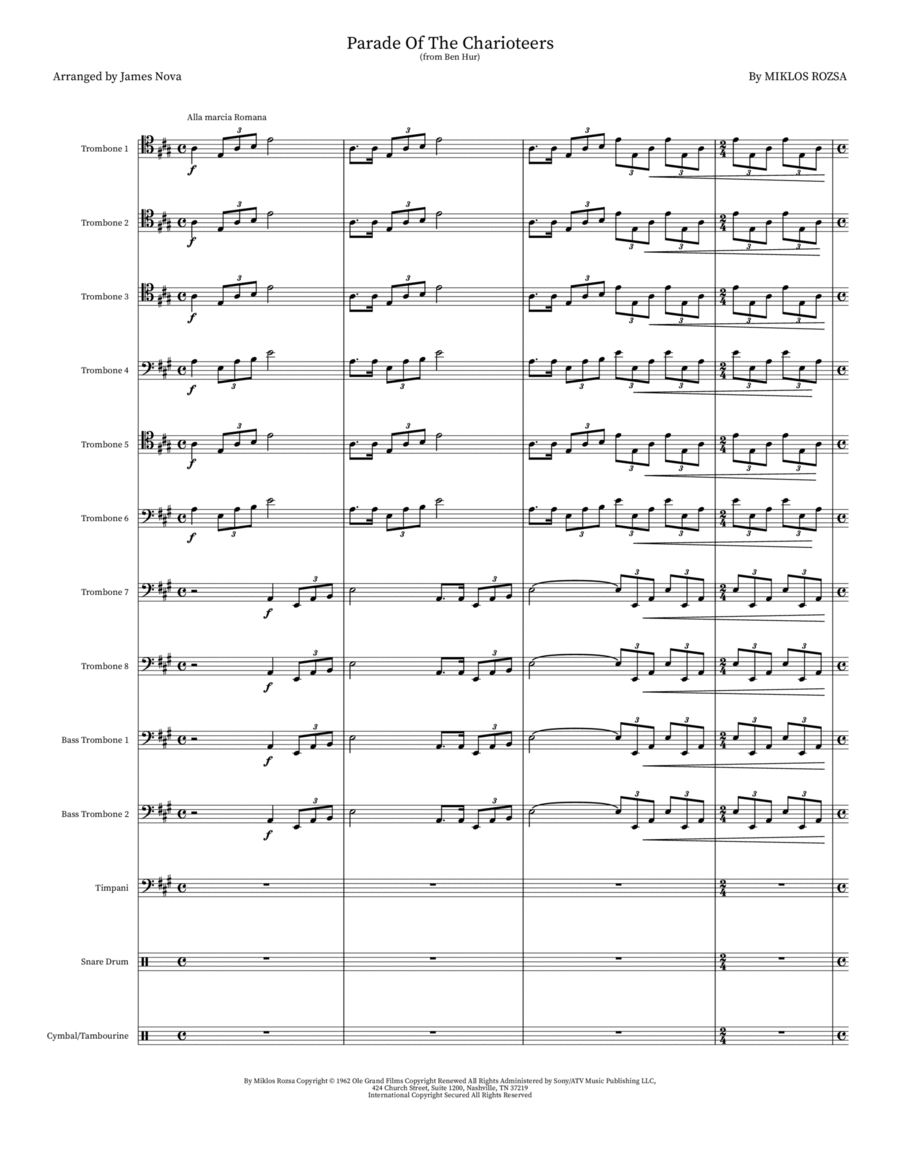 Parade Of The Charioteers Small Ensemble scores gallery preview page 1