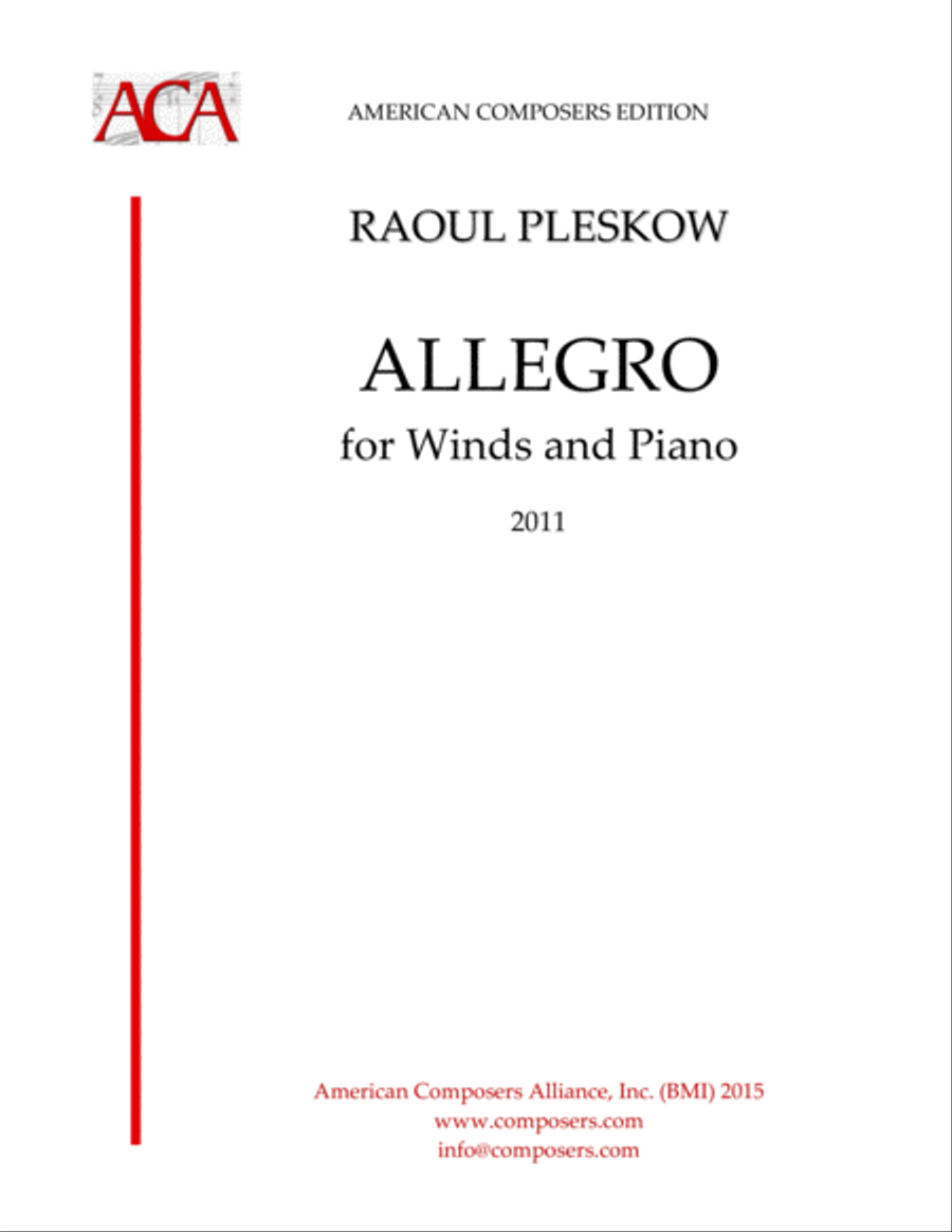 [Pleskow] Allegro for Winds and Piano Small Ensemble scores gallery preview page 1