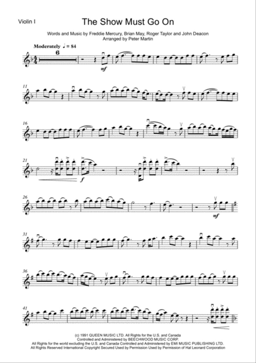 The Show Must Go On String Quartet scores gallery preview page 3