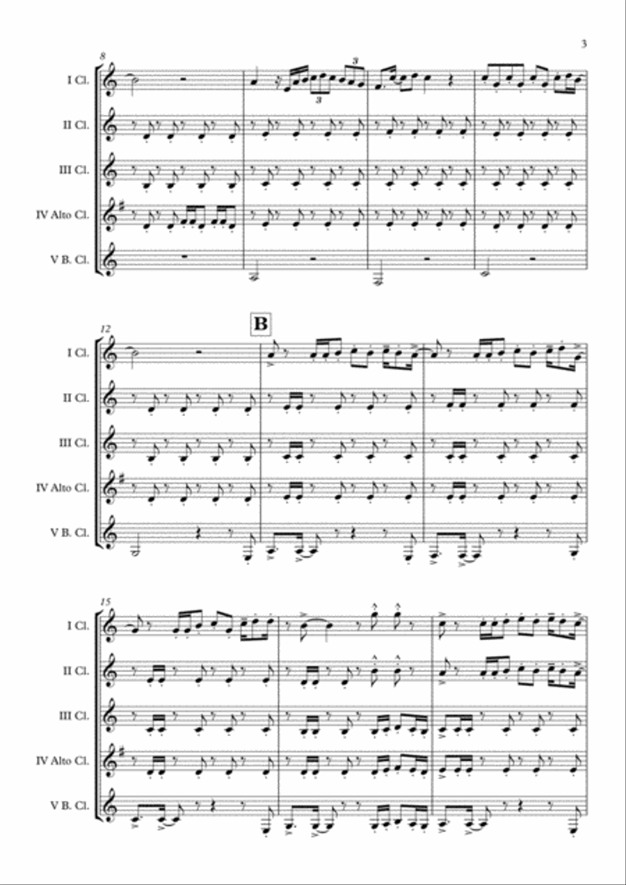 Despacito Clarinet Choir scores gallery preview page 4
