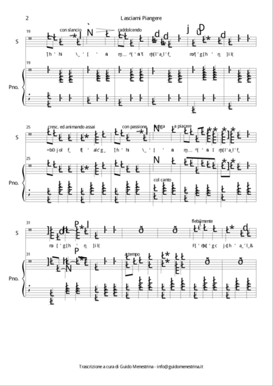 Giulio Riccardi / Nina West - Lasciami Piangere Soprano Voice scores gallery preview page 2