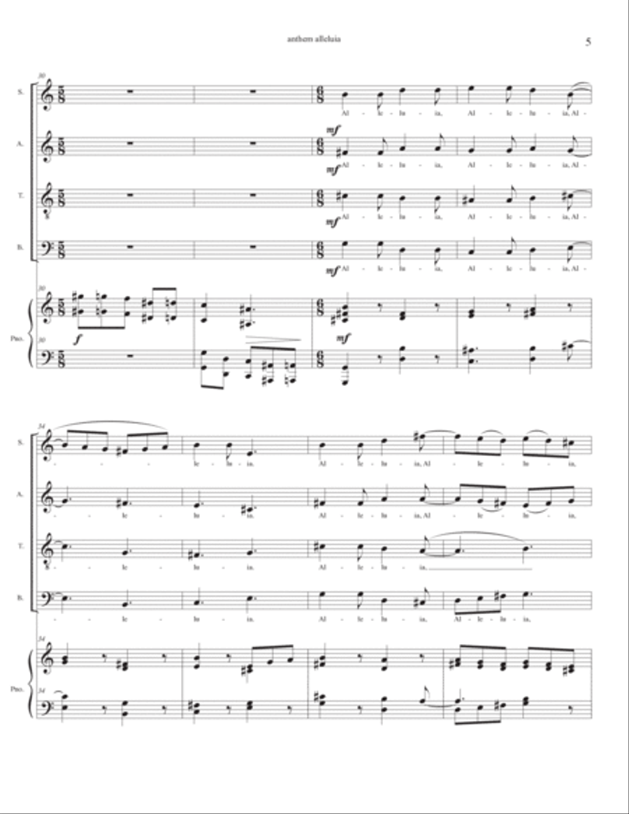 anthem alleluia 4-Part scores gallery preview page 5