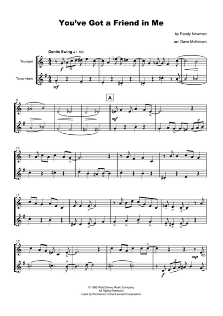 You've Got A Friend In Me Brass Duet scores gallery preview page 2