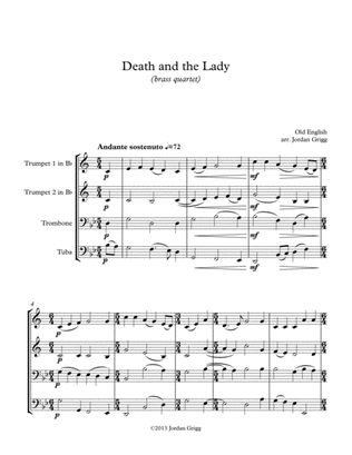 Book cover for Death and the Lady (brass quartet)