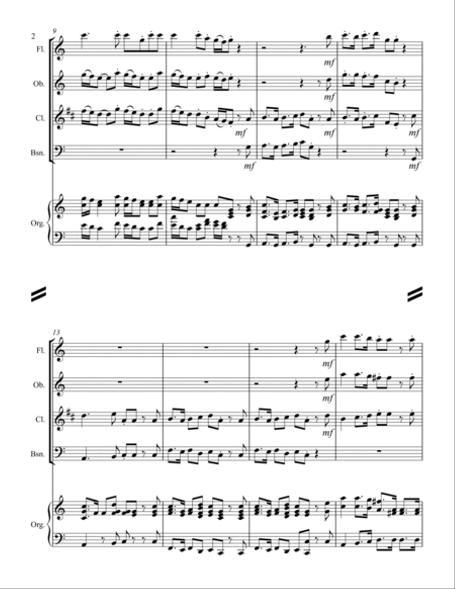 Lift Up Your Heads, O Ye Gates - from Messiah (for Woodwind Quartet & optional Organ) Woodwind Quartet scores gallery preview page 3