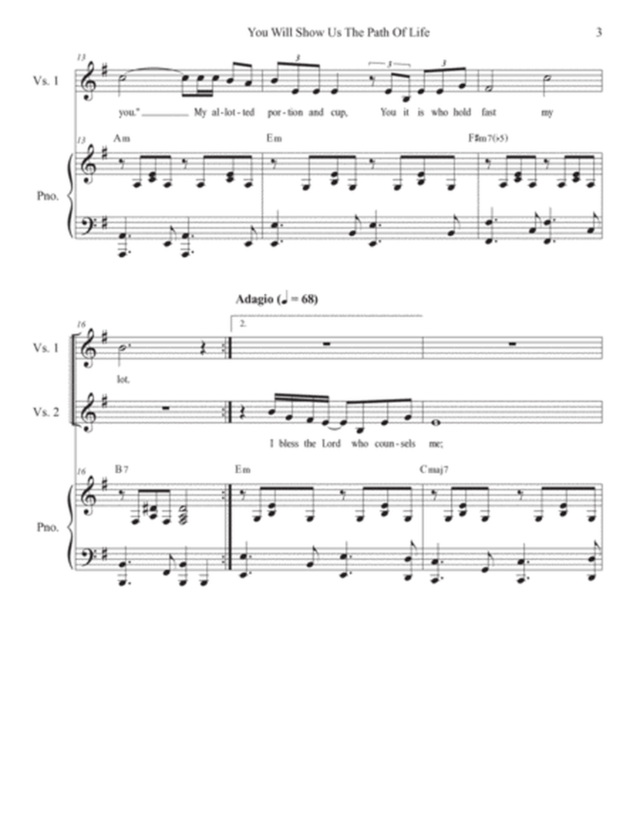 You Will Show Us The Path Of Life (Vocal Quartet - (SATB) image number null