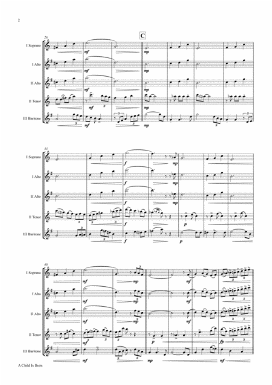 A Child Is Born Woodwind Trio scores gallery preview page 2