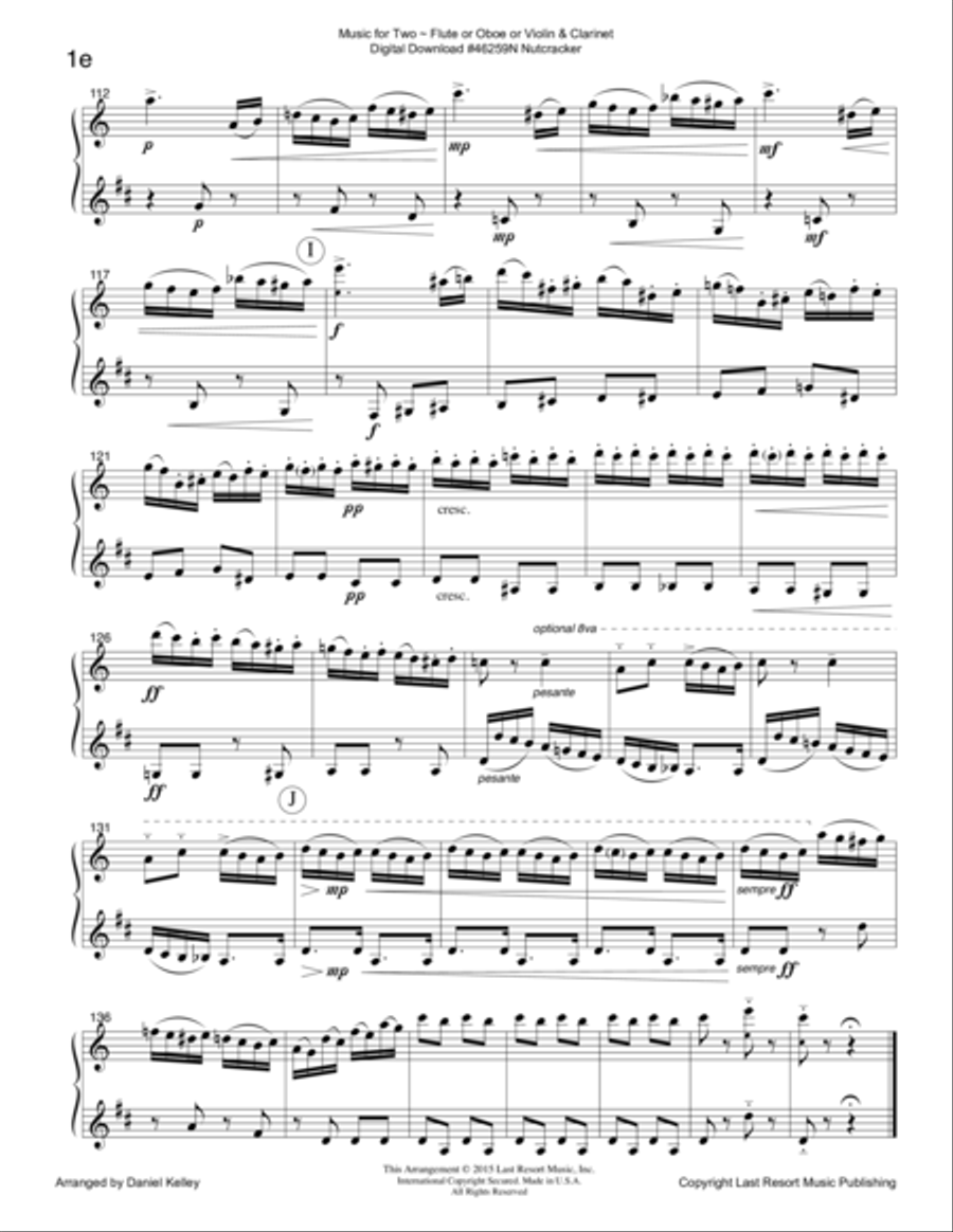 The Nutcracker - Duet - for Flute or Oboe or Violin & Clarinet - Music for Two Small Ensemble scores gallery preview page 6