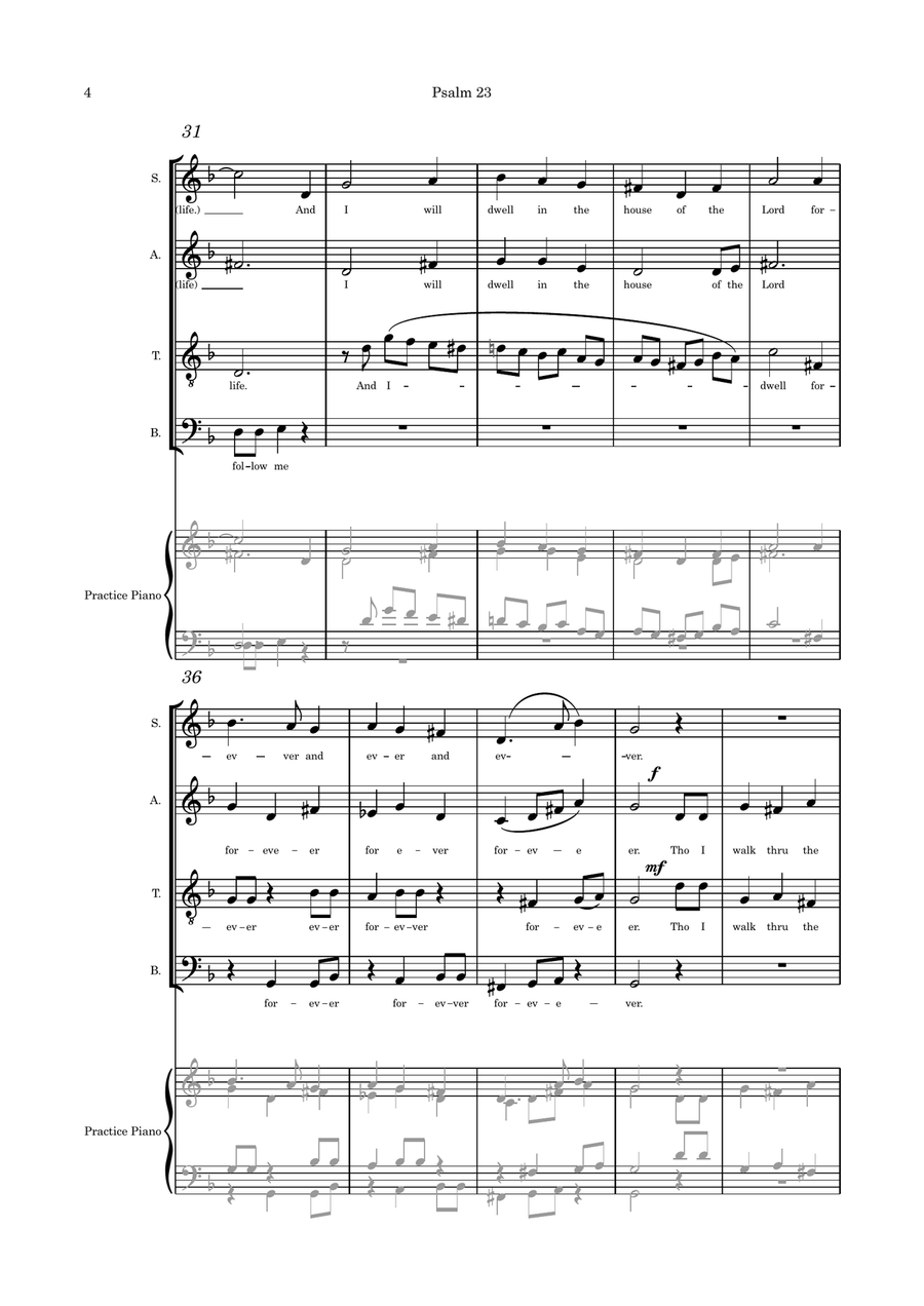 Psalm 23 4-Part scores gallery preview page 4