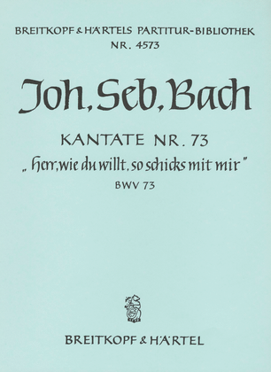Book cover for Cantata BWV 73 "Lord, as Thou wilt, do unto me"