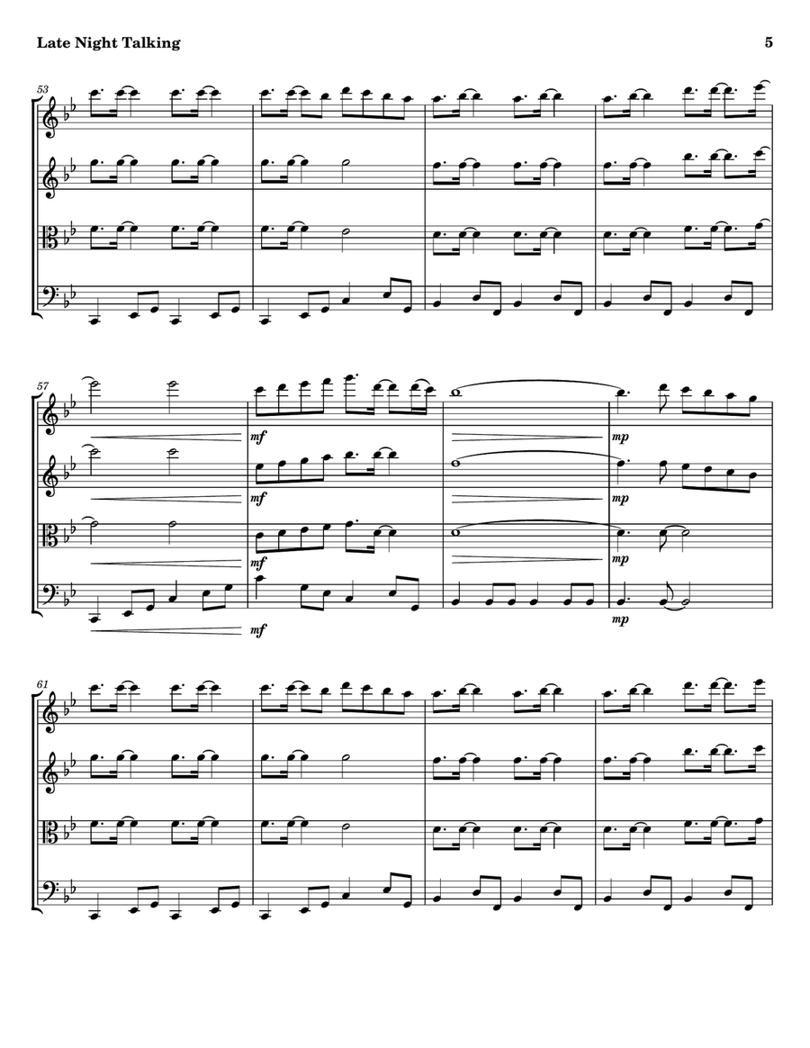 Late Night Talking String Quartet scores gallery preview page 5