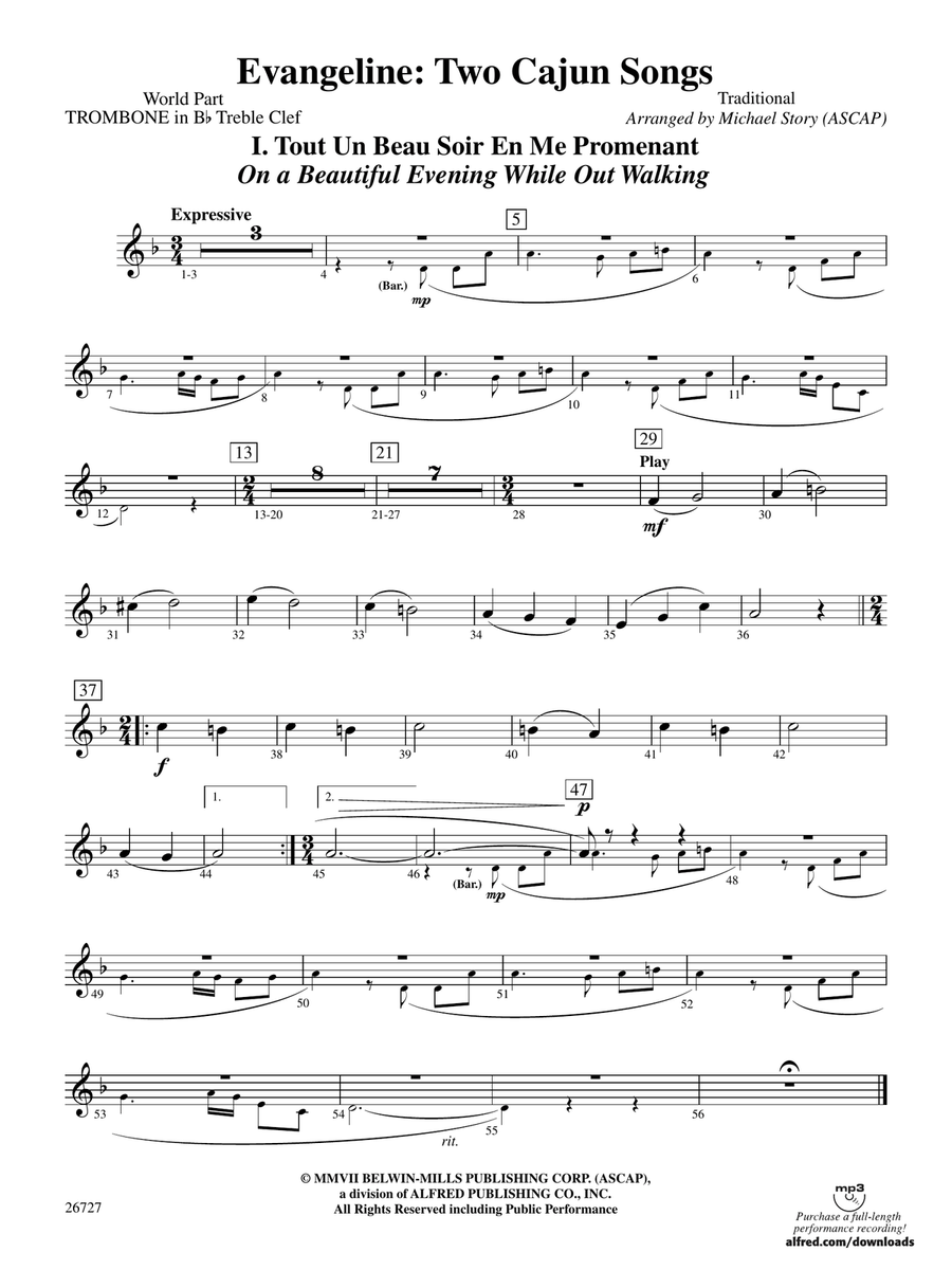 Evangeline: (World Part) 1st B-flat Trombone T.C.