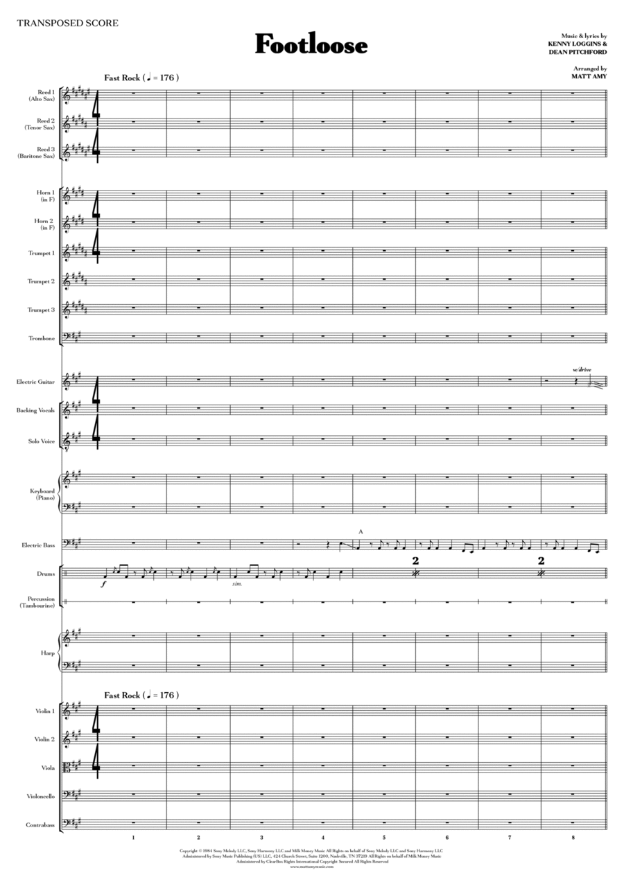 Footloose Full Orchestra scores gallery preview page 1