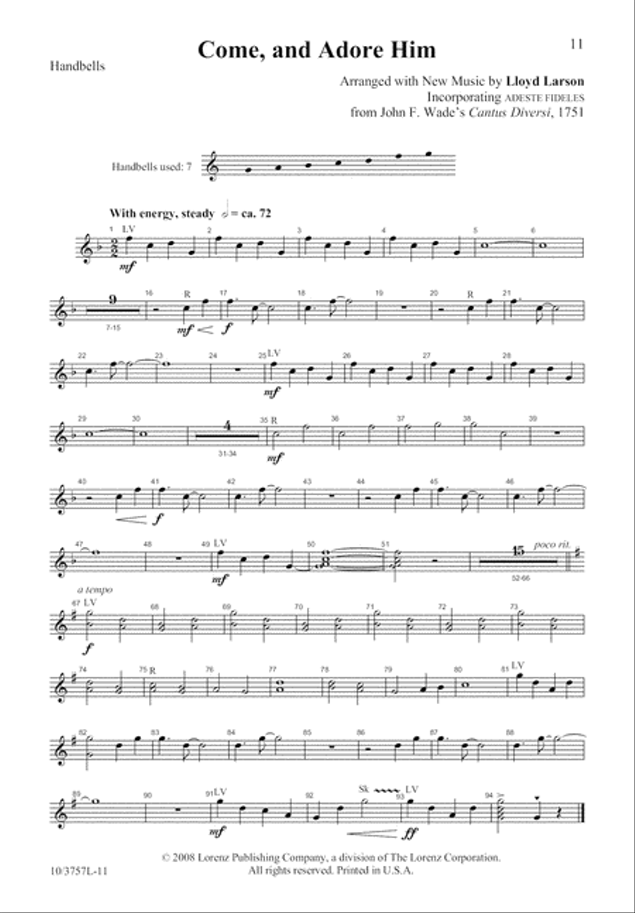 Come, and Adore Him 4-Part scores gallery preview page 11