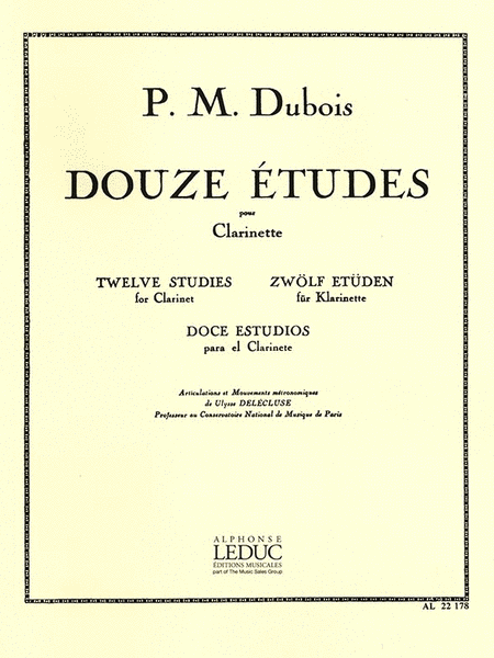 12 Etudes (clarinet Solo) by Pierre Max Dubois Clarinet Solo - Sheet Music