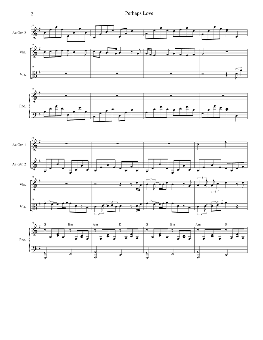 Perhaps Love String Duet scores gallery preview page 2