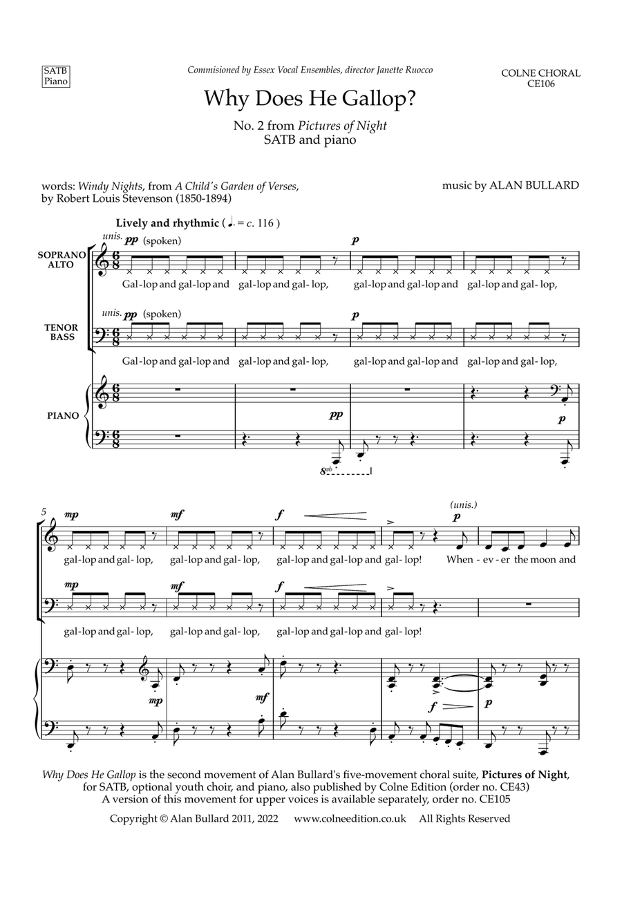 Why Does He Gallop? (SATB and piano) 4-Part scores gallery preview page 3