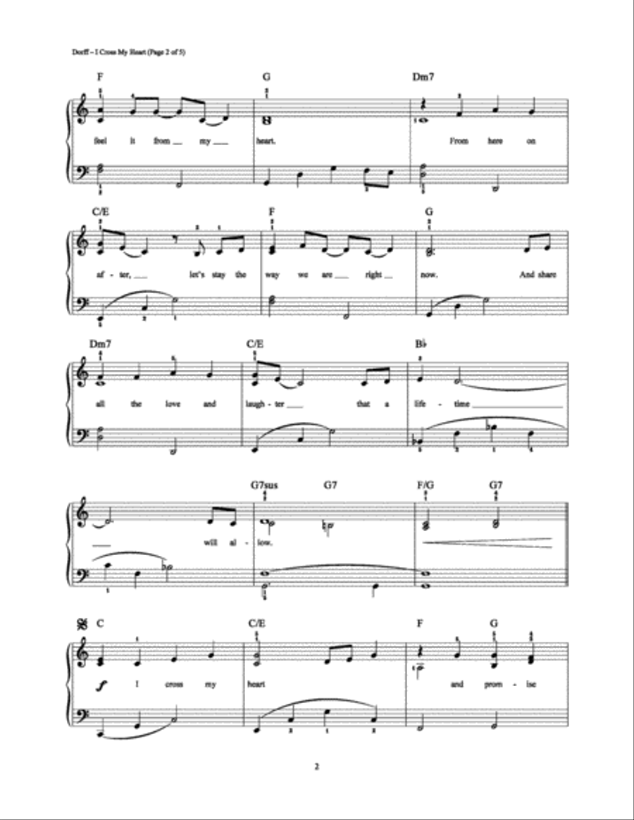 I Cross My Heart I Cross My Heart Easy Piano scores gallery preview page 2