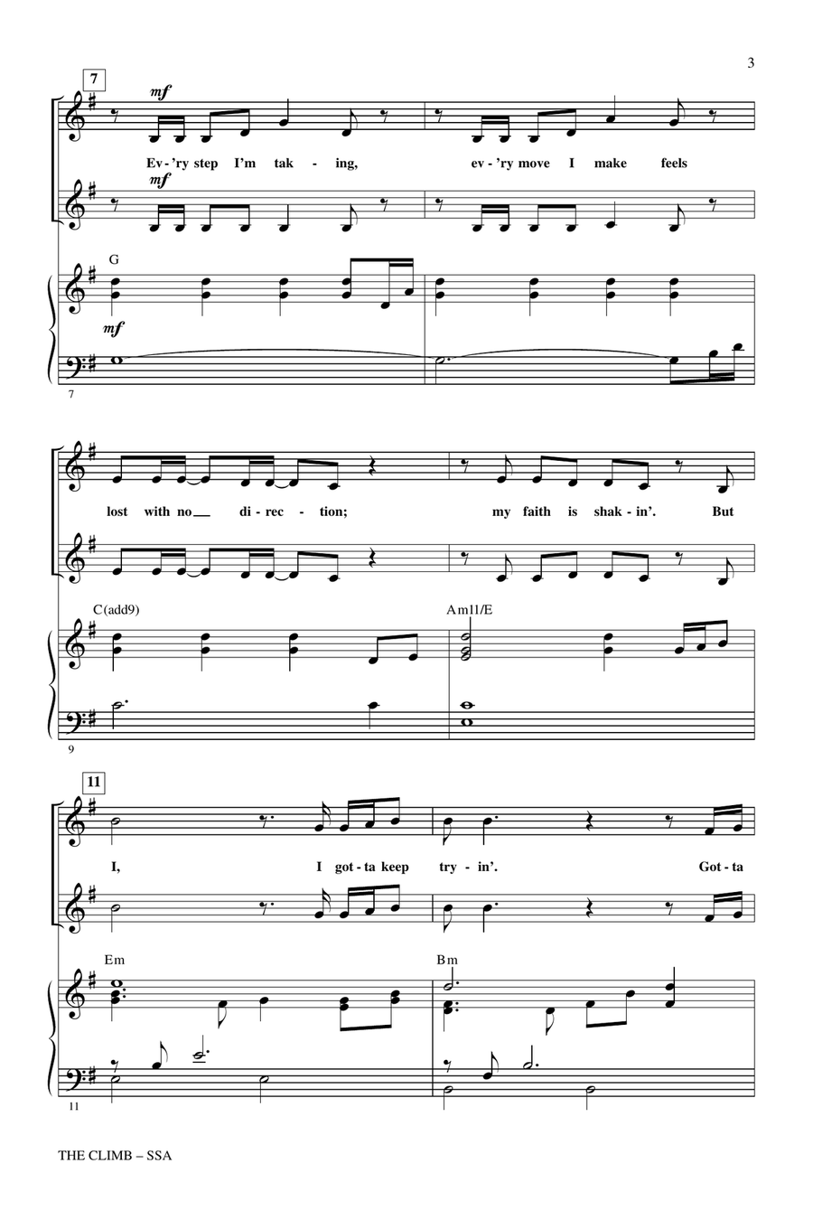 The Climb (from Hannah Montana: The Movie) (arr. Mark Brymer) SSA scores gallery preview page 2