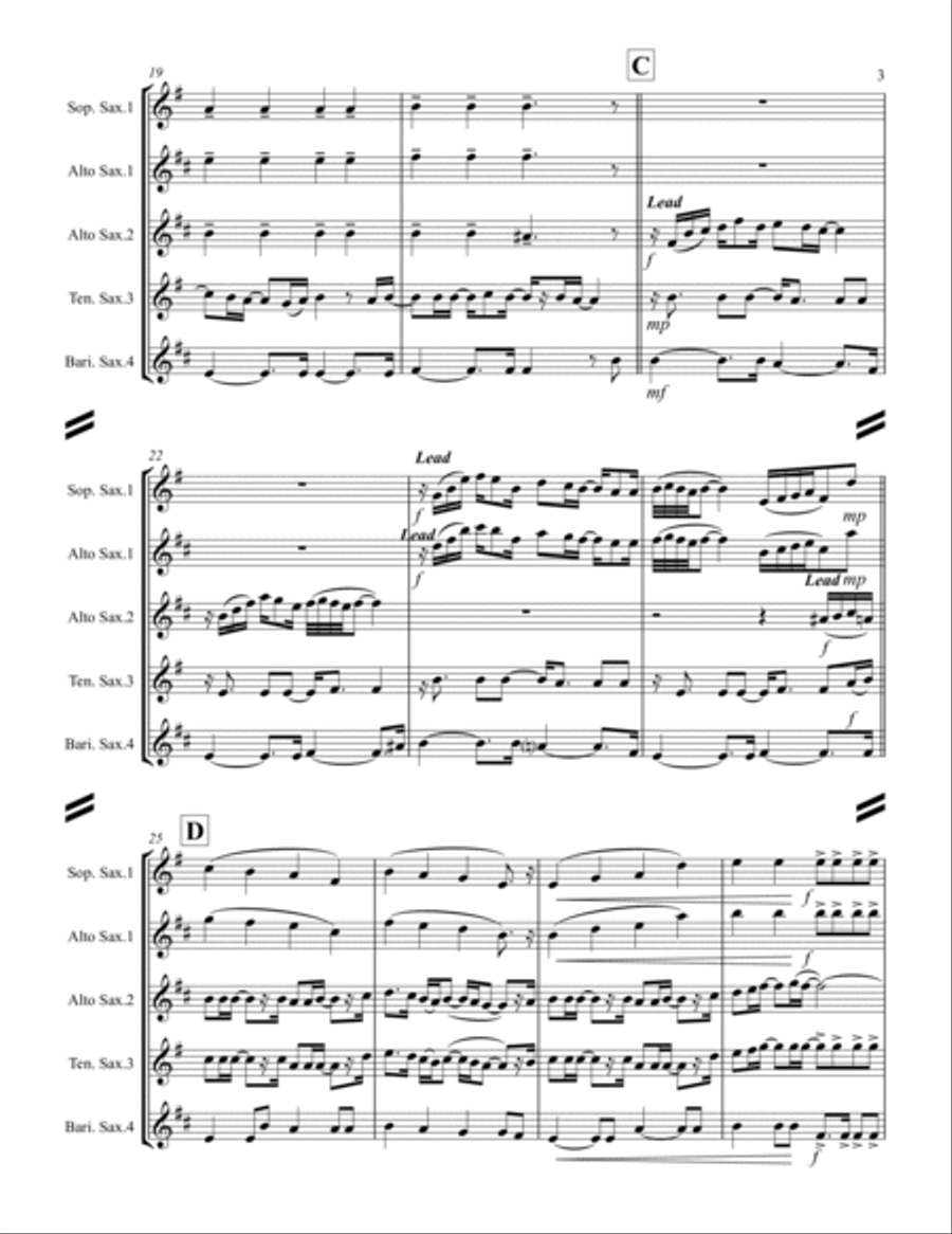 Mary, Did You Know? Saxophone Quartet scores gallery preview page 4