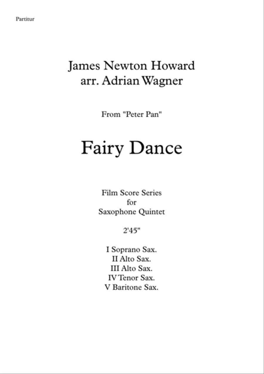 Peter Pan Peter Pan Saxophone Quintet scores gallery preview page 2