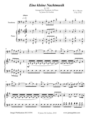 Mozart: Eine kleine Nachtmusik for Trombone & Piano