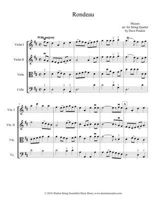 Book cover for Mouret Rondeau for String Quartet