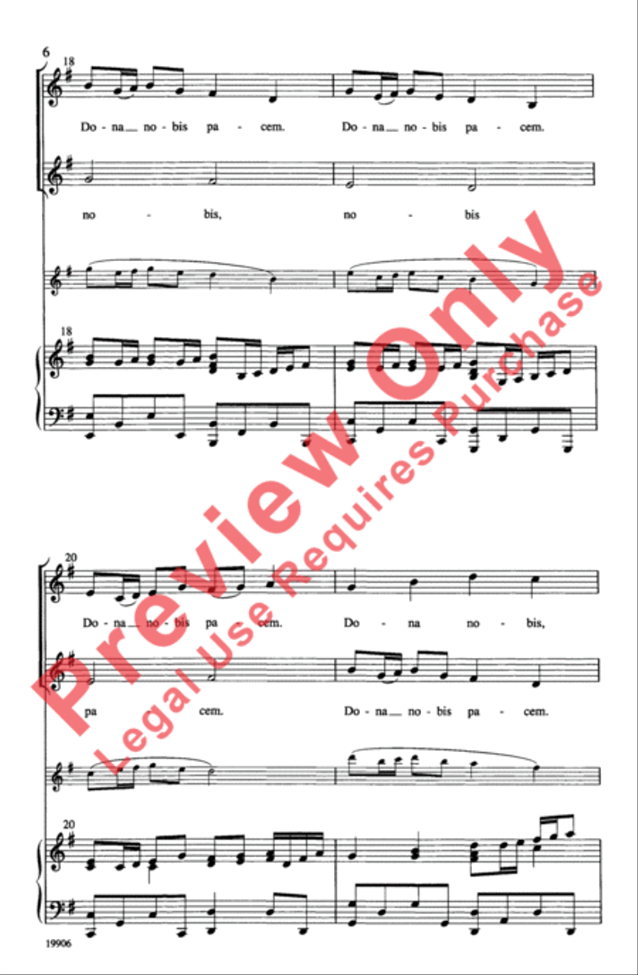 Pachelbel's Canon of Peace Unison Choir scores gallery preview page 6
