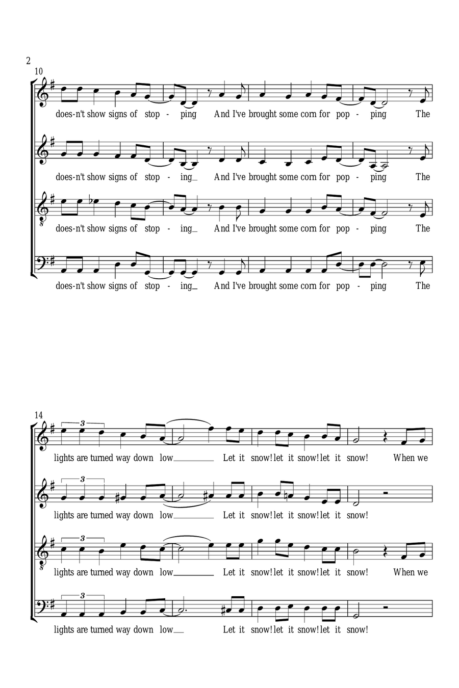 Let It Snow! Let It Snow! Let It Snow! 4-Part scores gallery preview page 2