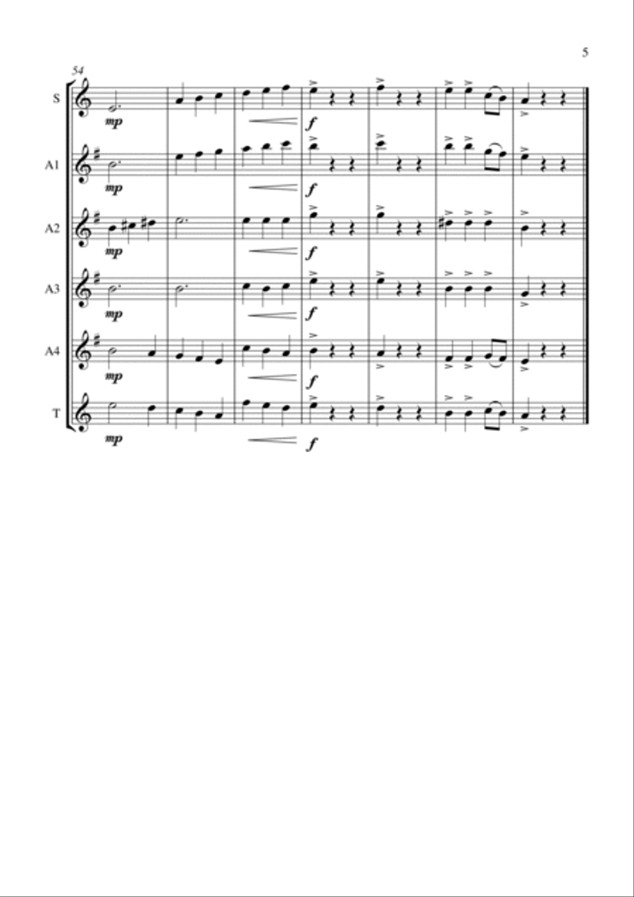 Pirates Of The Caribbean Saxophone Quartet scores gallery preview page 5