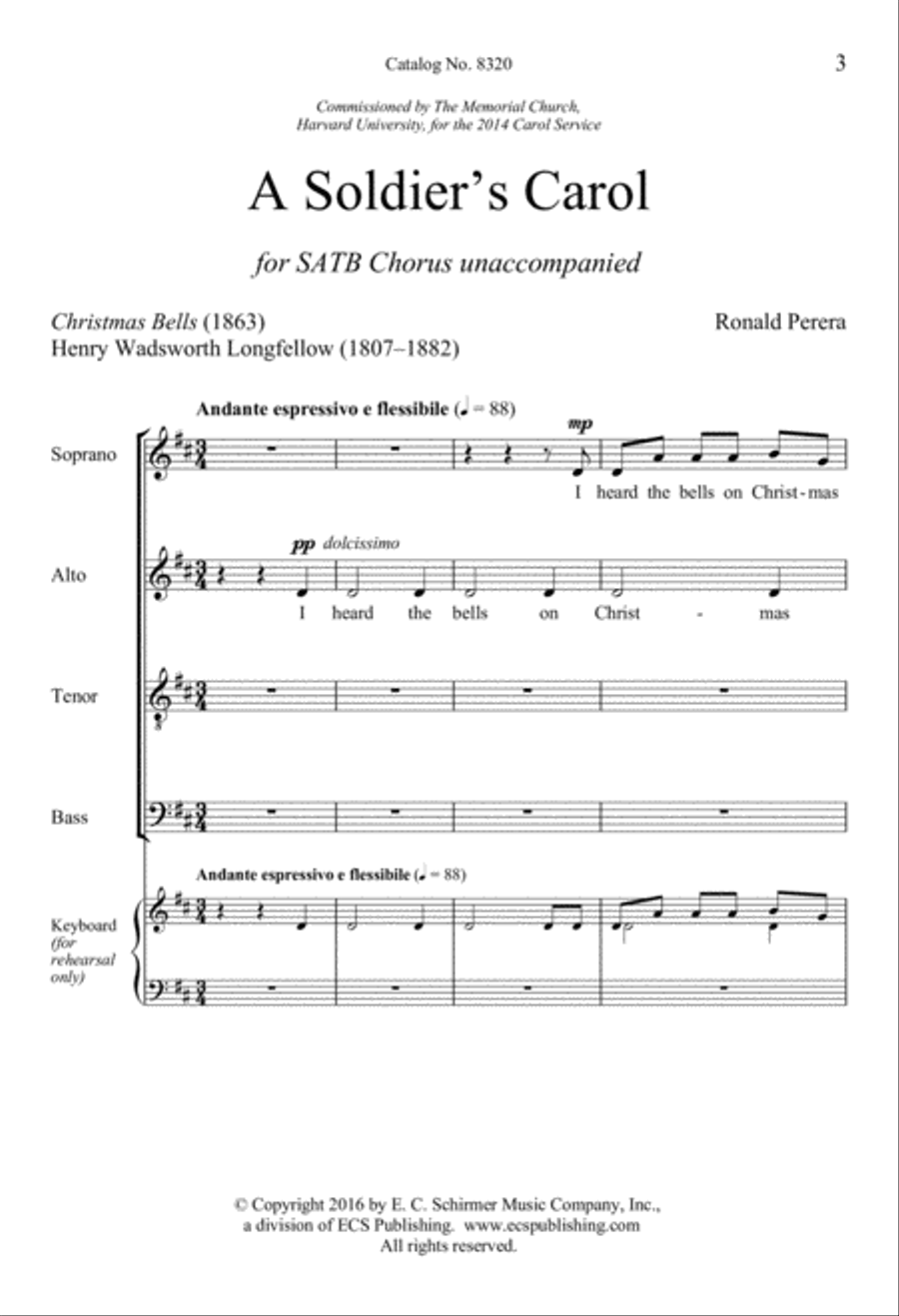 A Soldier's Carol 4-Part scores gallery preview page 3