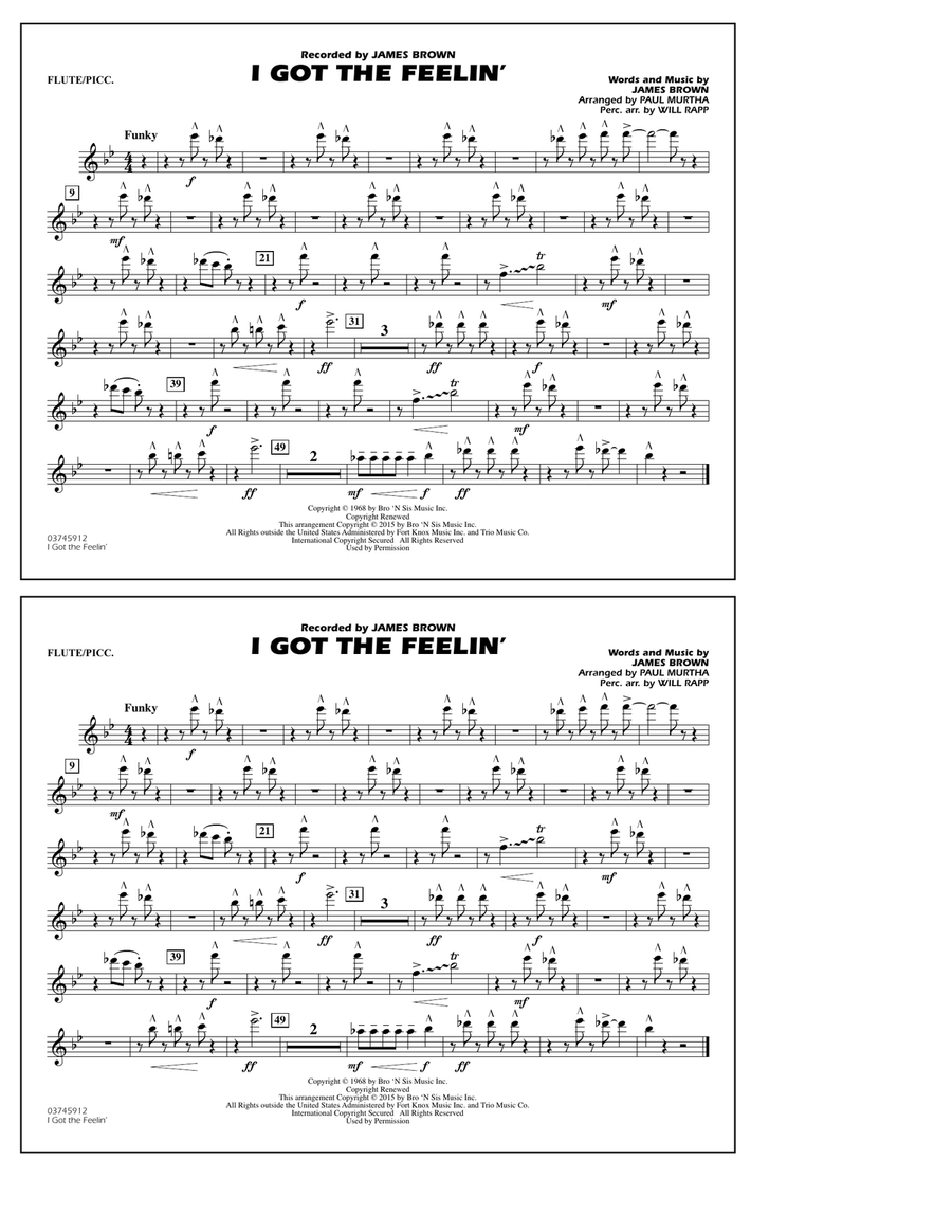 I Got the Feelin' - Flute/Piccolo